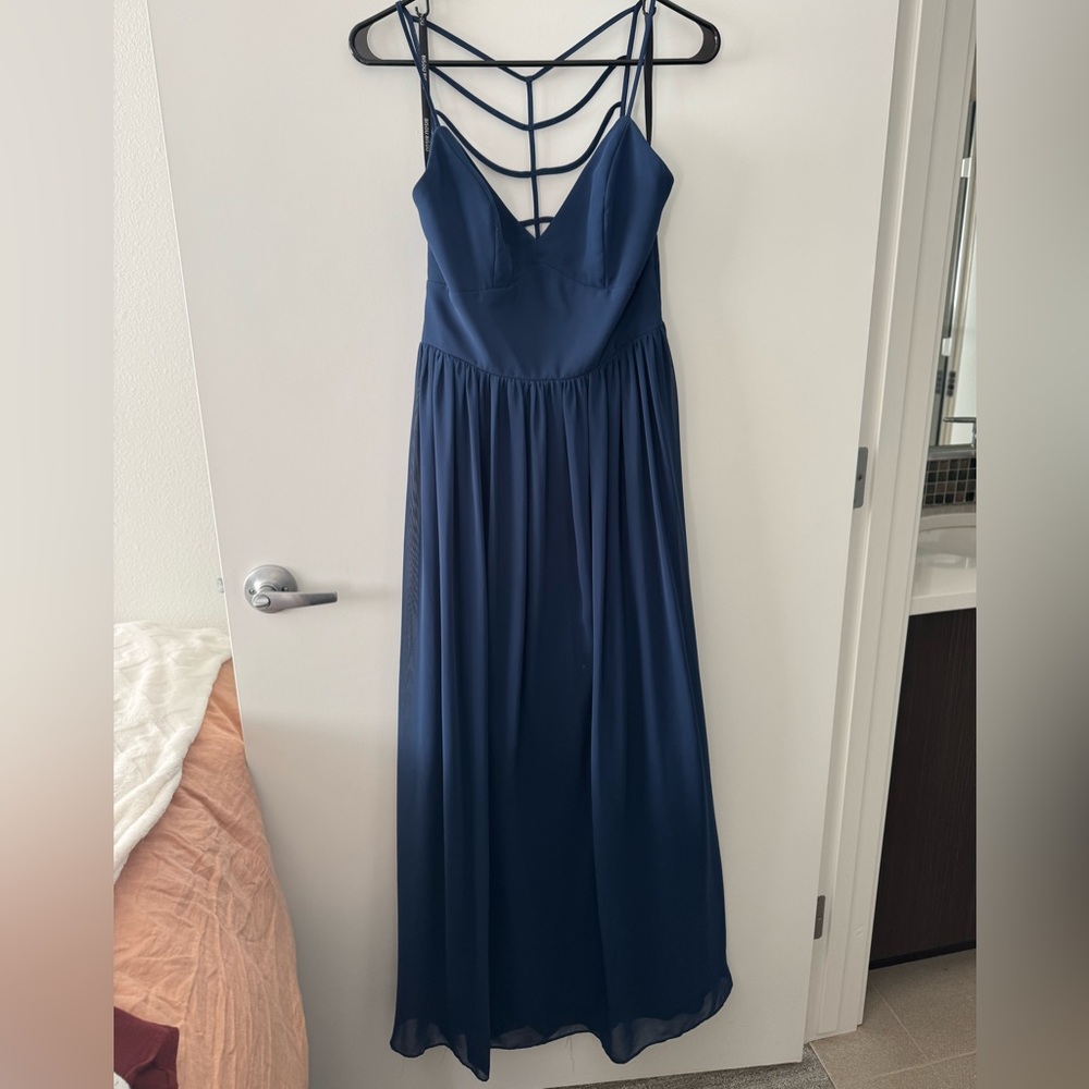 Bisou Bisou Navy Strappy Maxi Dress